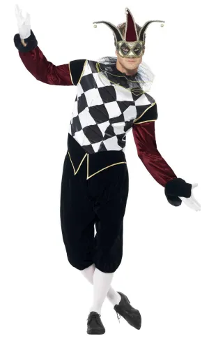 Gothic Venetian Harlequin Mens Masquerade Costume