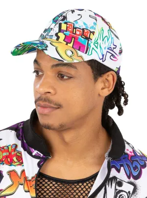 Graffiti Print Adults 90s Peaked Costume Cap