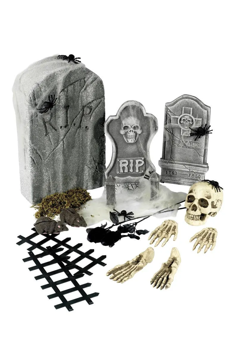 Graveyard Collection - 24 Piece Halloween Decoration Kit
