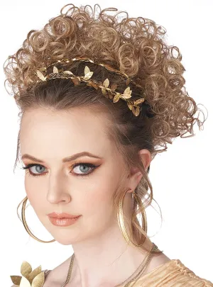 Greco-Roman Goddess Womens Curly Blonde Wig Clip On