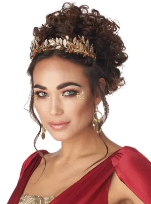 Greco-Roman Goddess Womens Curly Brown Wig Clip On