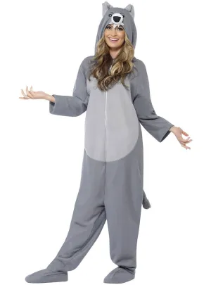 Grey Wolf Womens Animal Onesie Costume