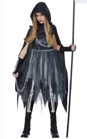 Grim Reaper Girl Kids Halloween Costume