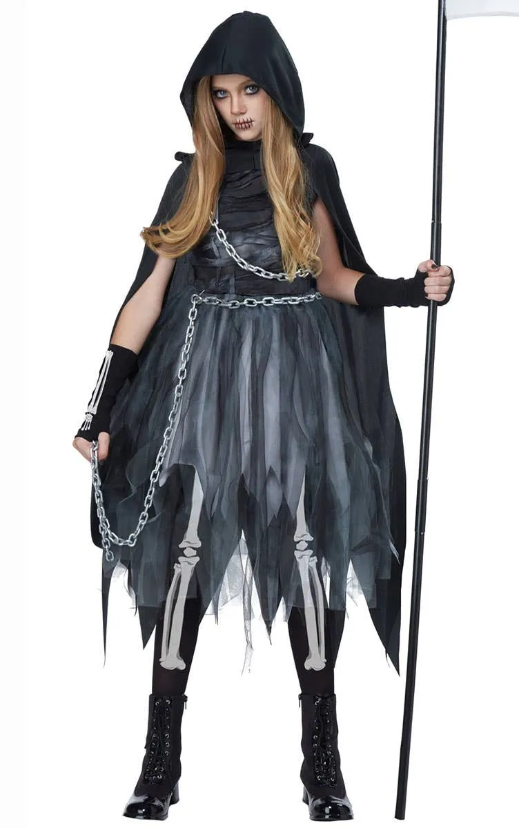 Grim Reaper Girl Kids Halloween Costume