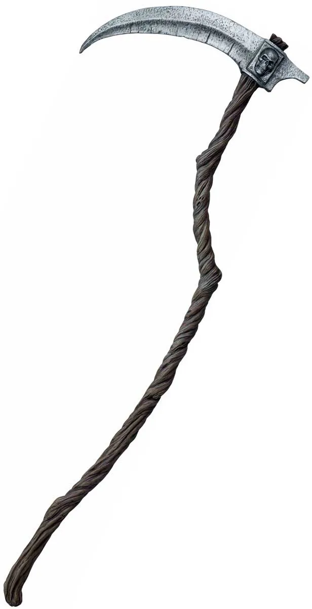 Grim Reaper Wood Look Sickle Halloween Accessory