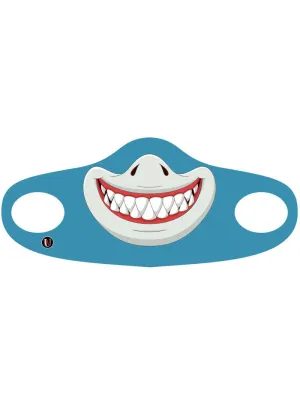 Grinning Blue Shark Kids Fabric Face Mask
