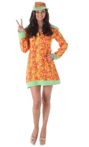 Groovy Girl 1960s Womens Hippie Costume