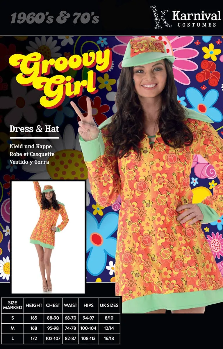 Groovy Girl 1960s Womens Hippie Costume