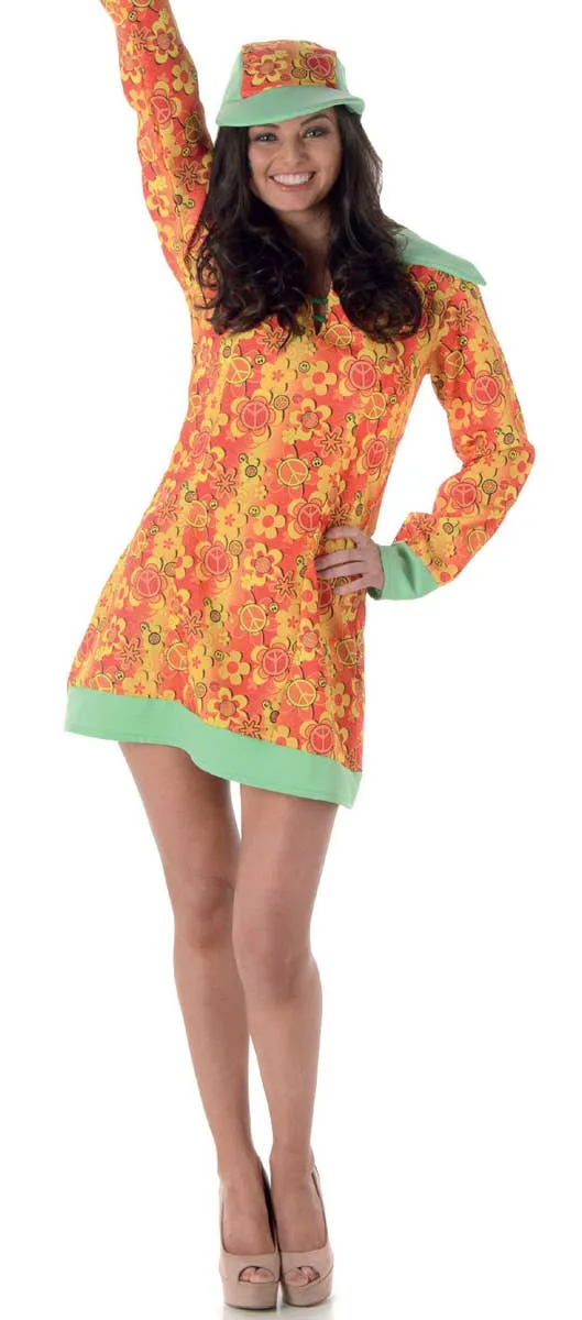 Groovy Girl 1960s Womens Hippie Costume