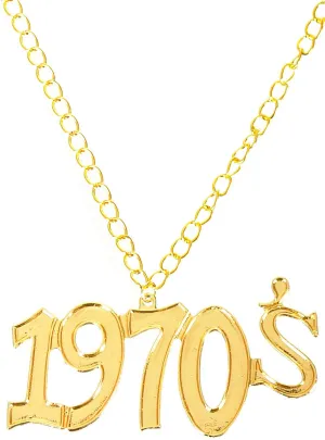 Groovy Gold 1970s Medallion Costume Necklace