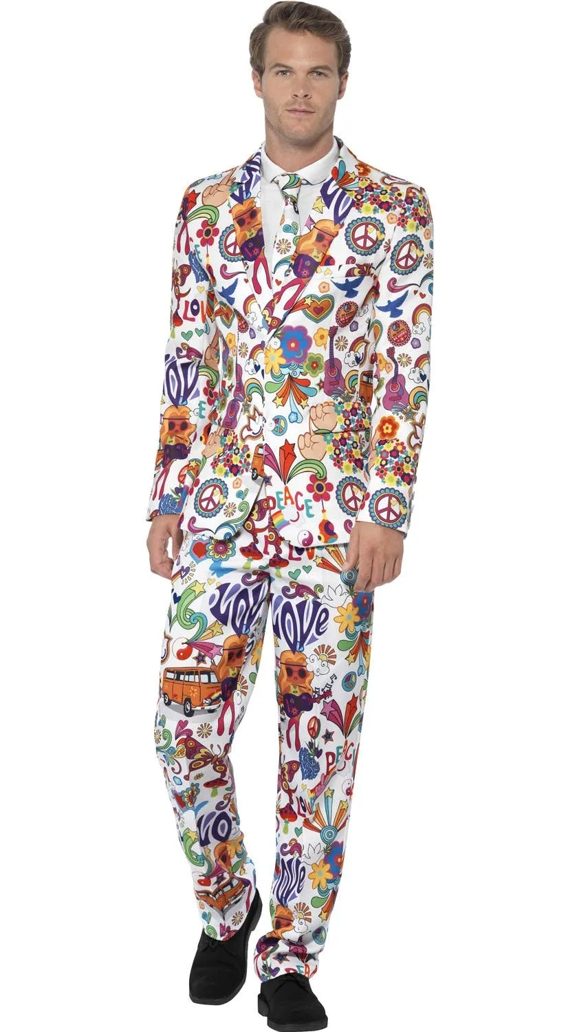 Groovy Hippie Mens Stand Out 1970s Costume Suit