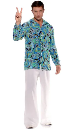 Groovy Hippie Plus Size Mens 1970s Costume Shirt