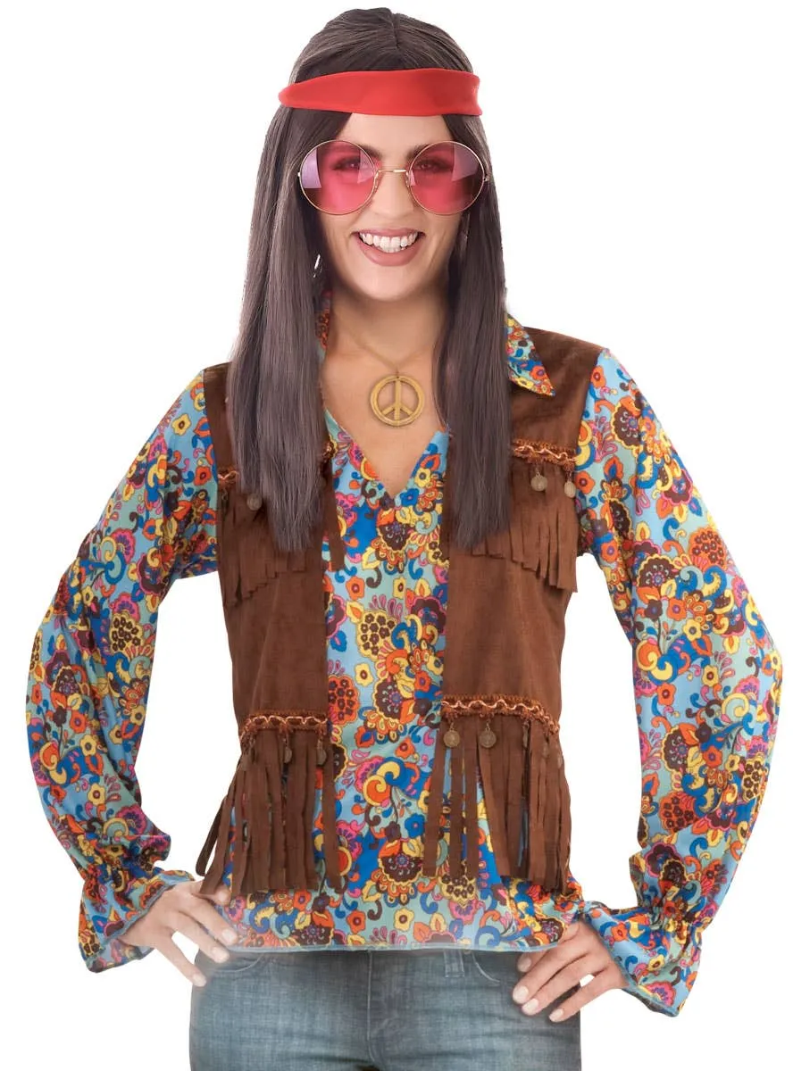 Groovy Hippie Womens 1970s Costume Top
