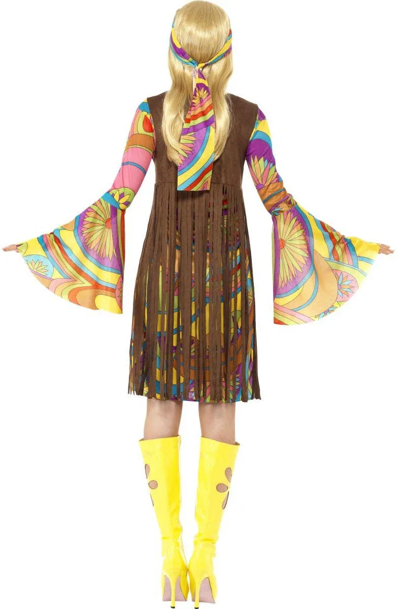 Groovy Lady Womens Rainbow Hippie Costume