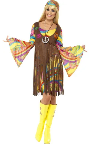 Groovy Lady Womens Rainbow Hippie Costume