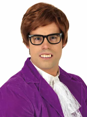 Groovy Mens 1960s Brown Costume Wig