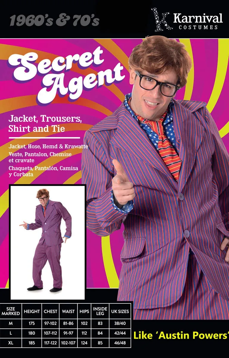 Groovy Secret Agent Mens Austin Powers Costume