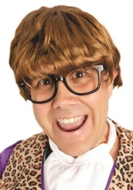 Groovy Secret Agent Mens Brown Costume Wig