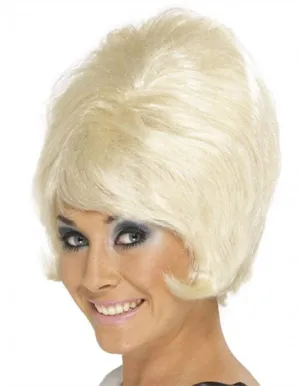 Groovy Womens 1960s Blonde Beehive Wig