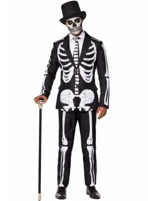 Grunge Skeleton Mens Deluxe Halloween Costume Suit