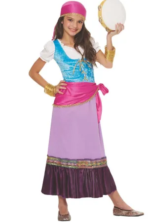 Gypsy Fortune Teller Girls Fancy Dress Costume