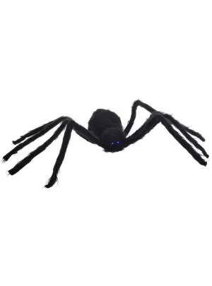 Hairy Black Spider Halloween Decoration with Lights and Sounds