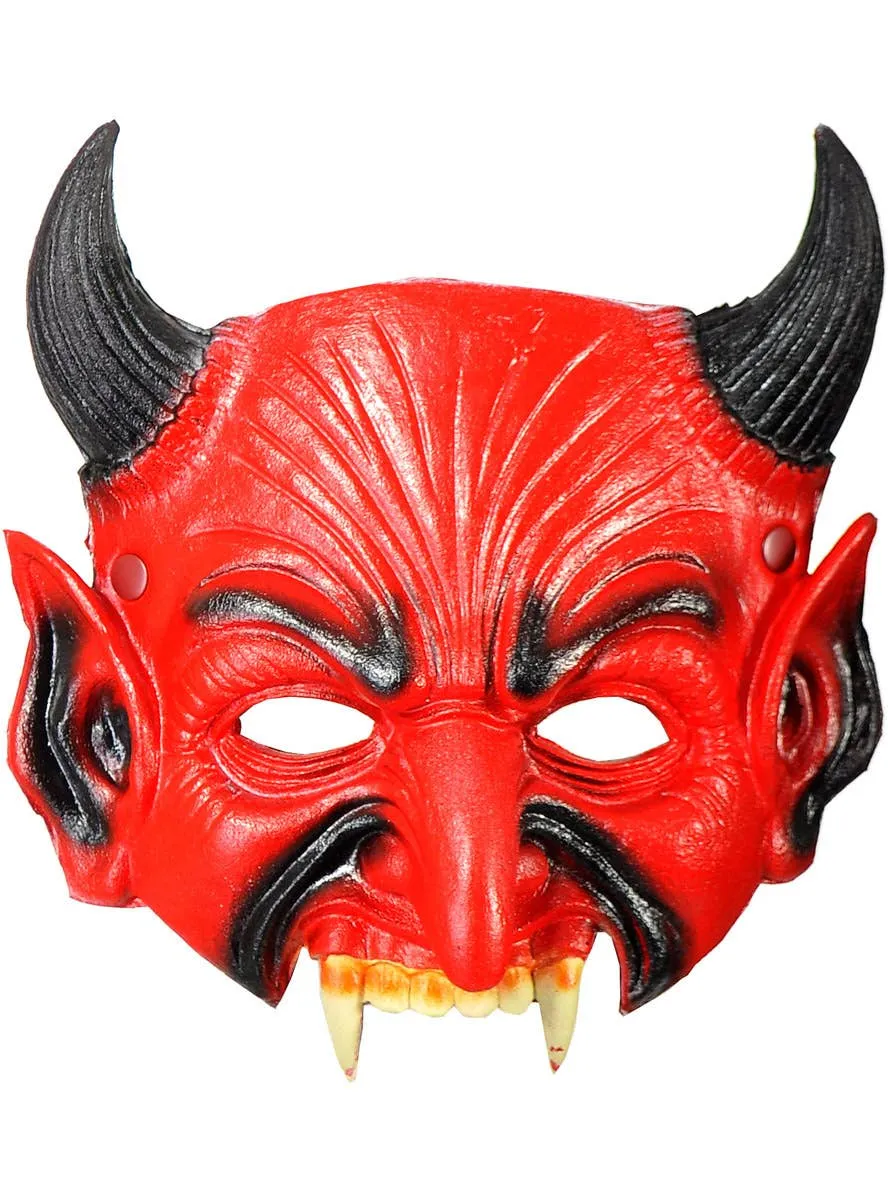 Half Face PVA Foam Red Devil Halloween Mask