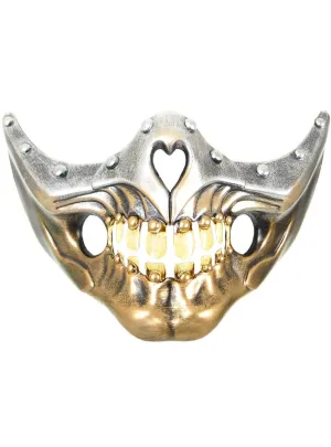 Half Face Silver and Gold Skeleton Halloween Mask
