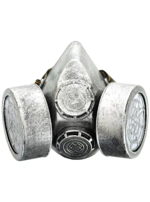 Half Face Silver Deluxe Hard Plastic Gas Mask