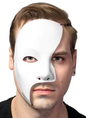 Half Face White Phantom of the Opera Masquerade Mask