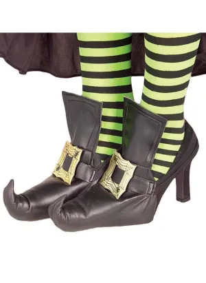 Halloween Witch Black Shoe Covers