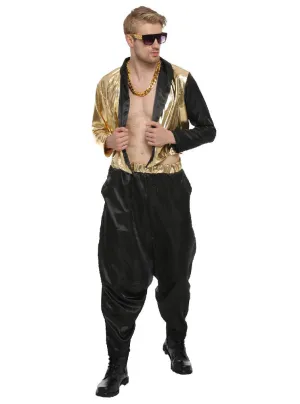 Hammer Time Mens 90s Gold Rapper Costume