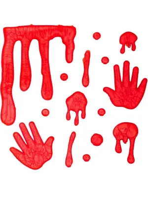 Hand Prints and Blood Drips Halloween Window Clings