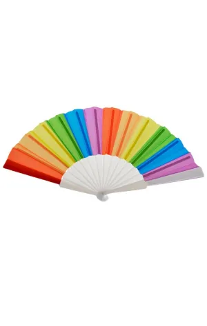 Handheld Rainbow Coloured Fan Costume Accessory