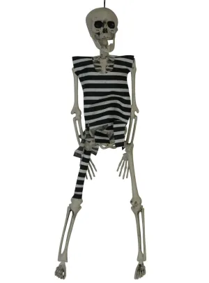 Hanging 41cm Convict Skeleton Halloween Decoration
