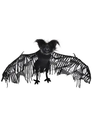 Hanging 75cm Tattered Black Bat Halloween Decoration
