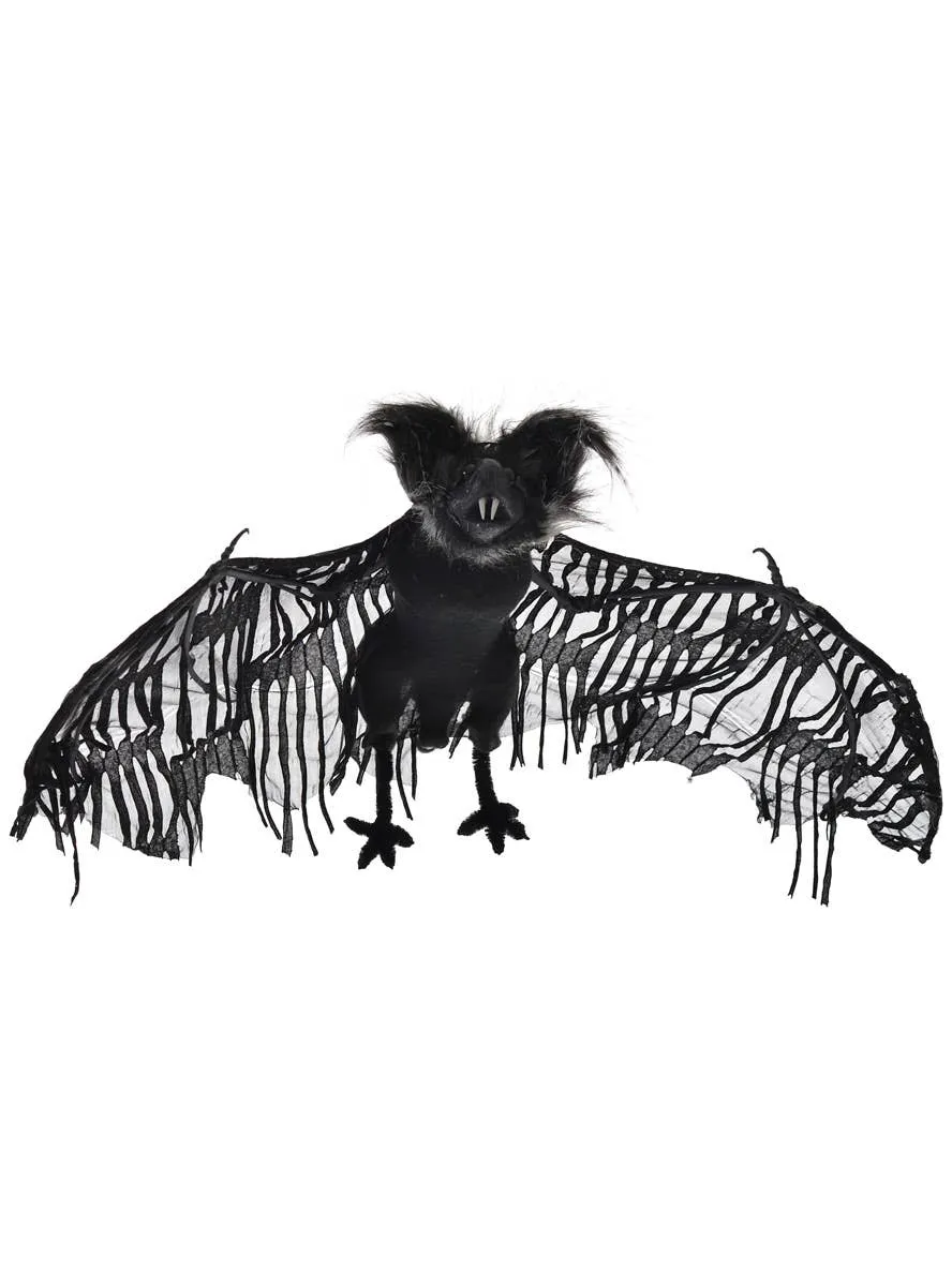 Hanging 75cm Tattered Black Bat Halloween Decoration