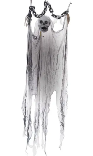 Hanging Animated Skeleton Ghost Halloween Decoration