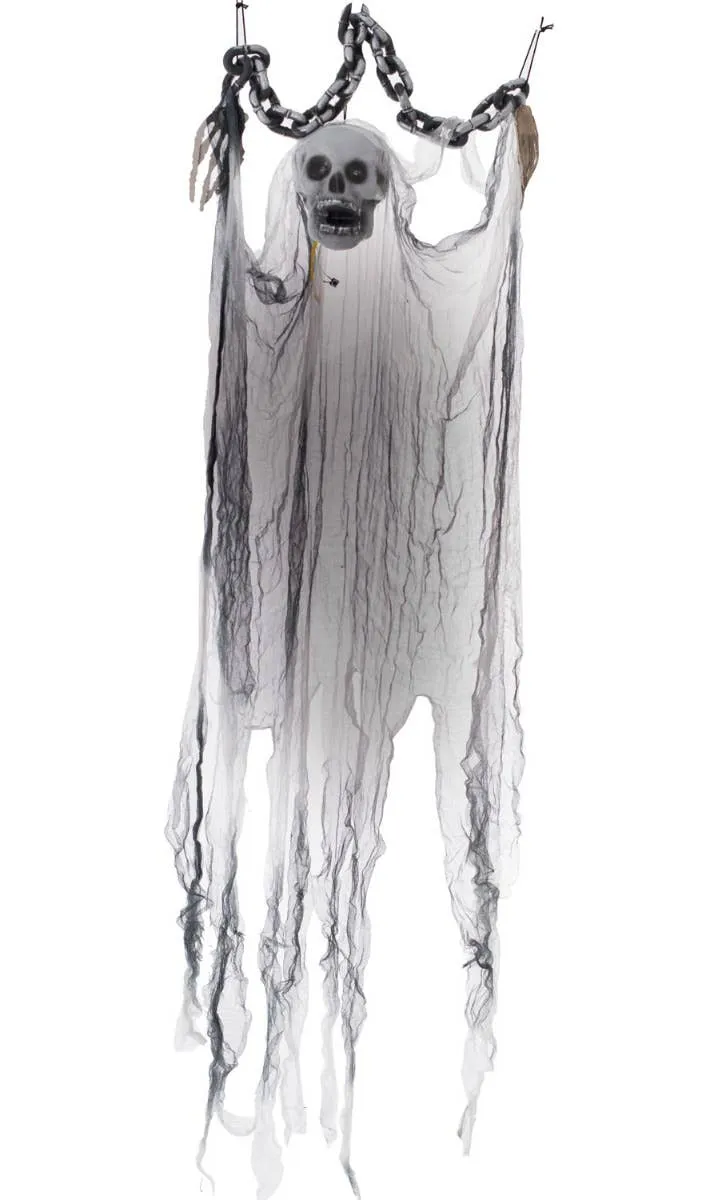 Hanging Animated Skeleton Ghost Halloween Decoration