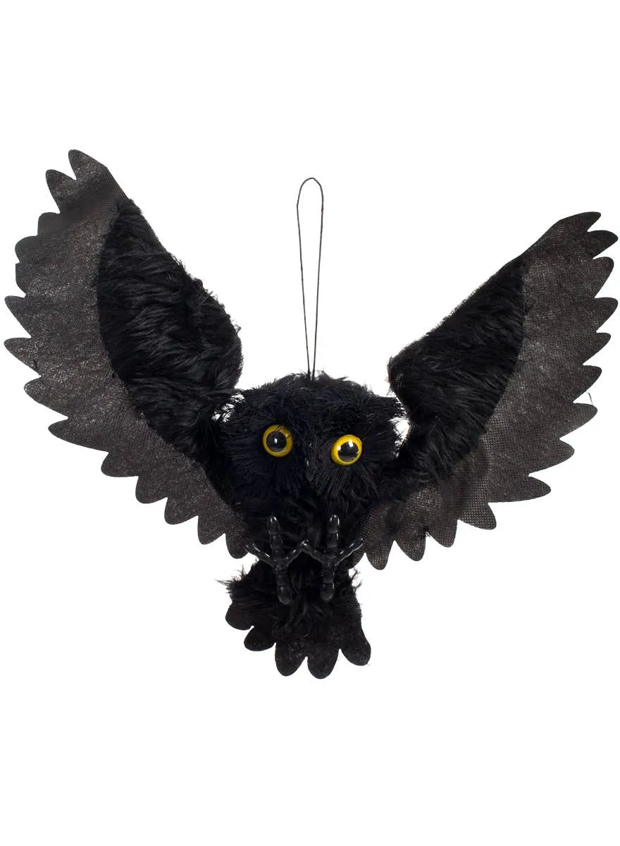 Hanging Black Owl Halloween Decoration