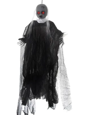 Hanging Creepy Doll Halloween Decoration with Light Up Eyes