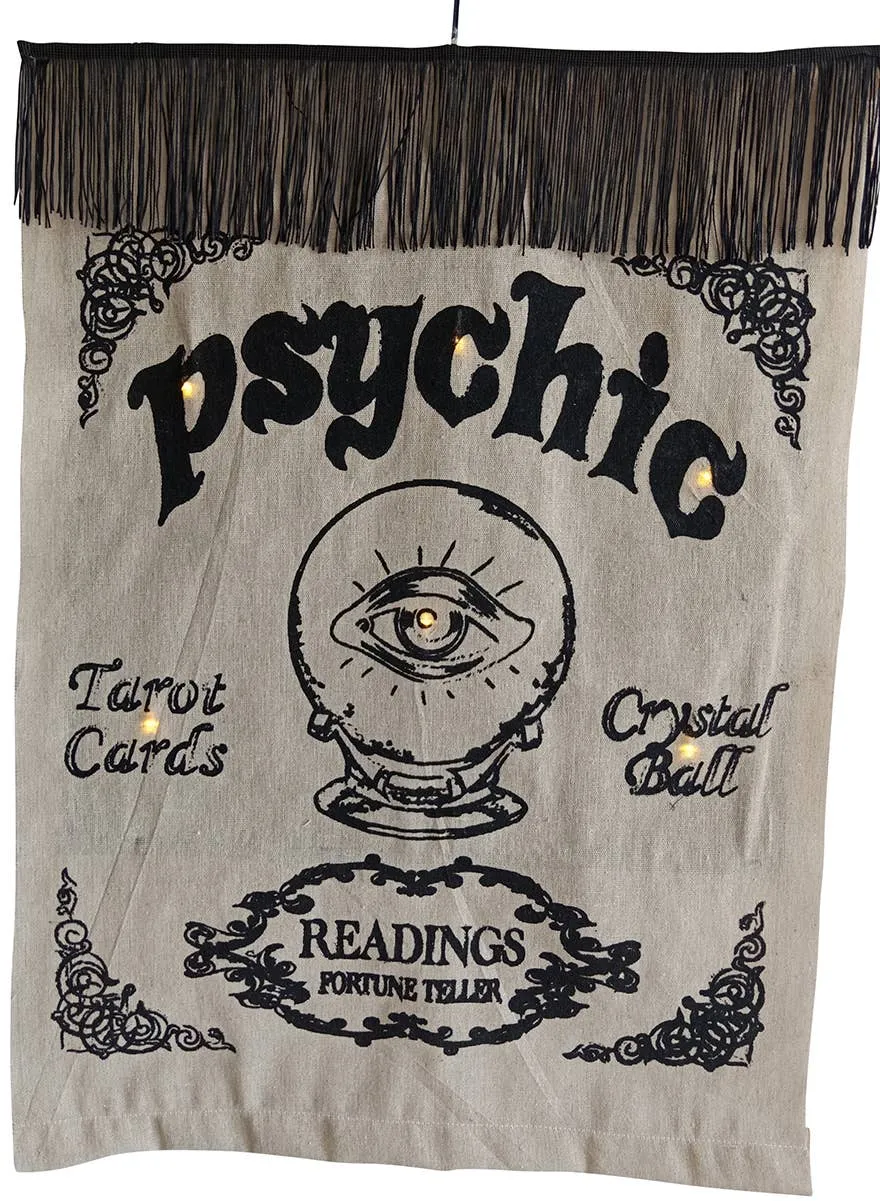 Hanging Fortune Teller Banner Halloween Decoration with Lights