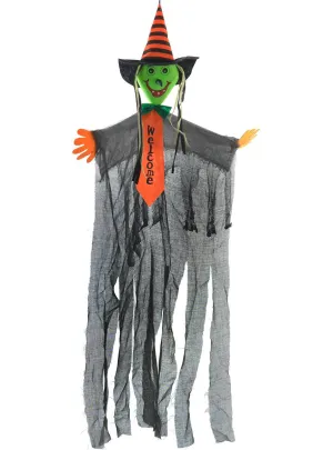 Hanging Grey Witch Child Friendly Halloween Decoration