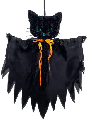 Hanging Light Up Black Cat Halloween Decoration
