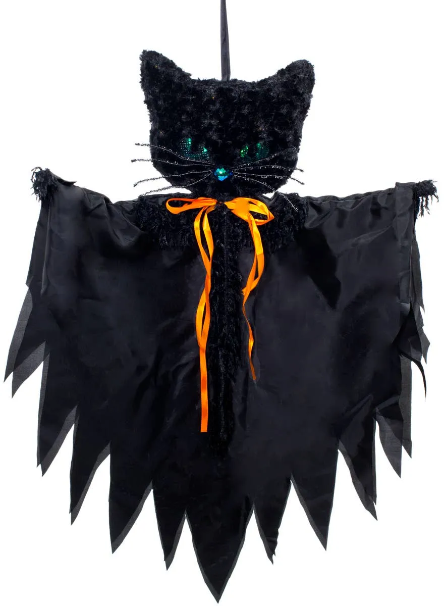 Hanging Light Up Black Cat Halloween Decoration