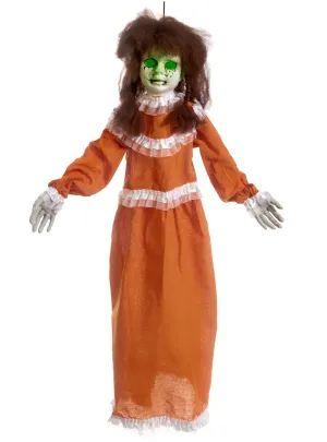 Hanging Light Up Orange Doll Halloween Decoration