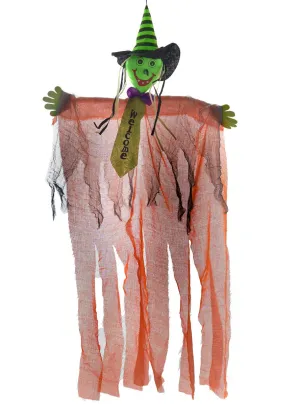 Hanging Orange Witch Child Friendly Halloween Decoration