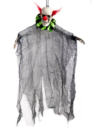 Hanging Red and Green Evil Clown Halloween Decoration