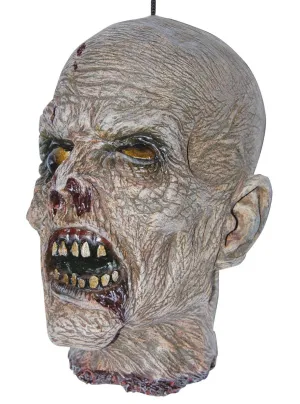 Hanging Severed Latex Zombie Head Halloween Decoration