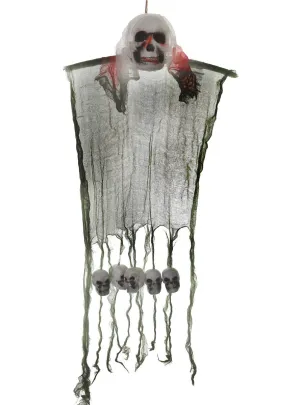 Hanging Skeleton Head and Skulls Halloween Decoration